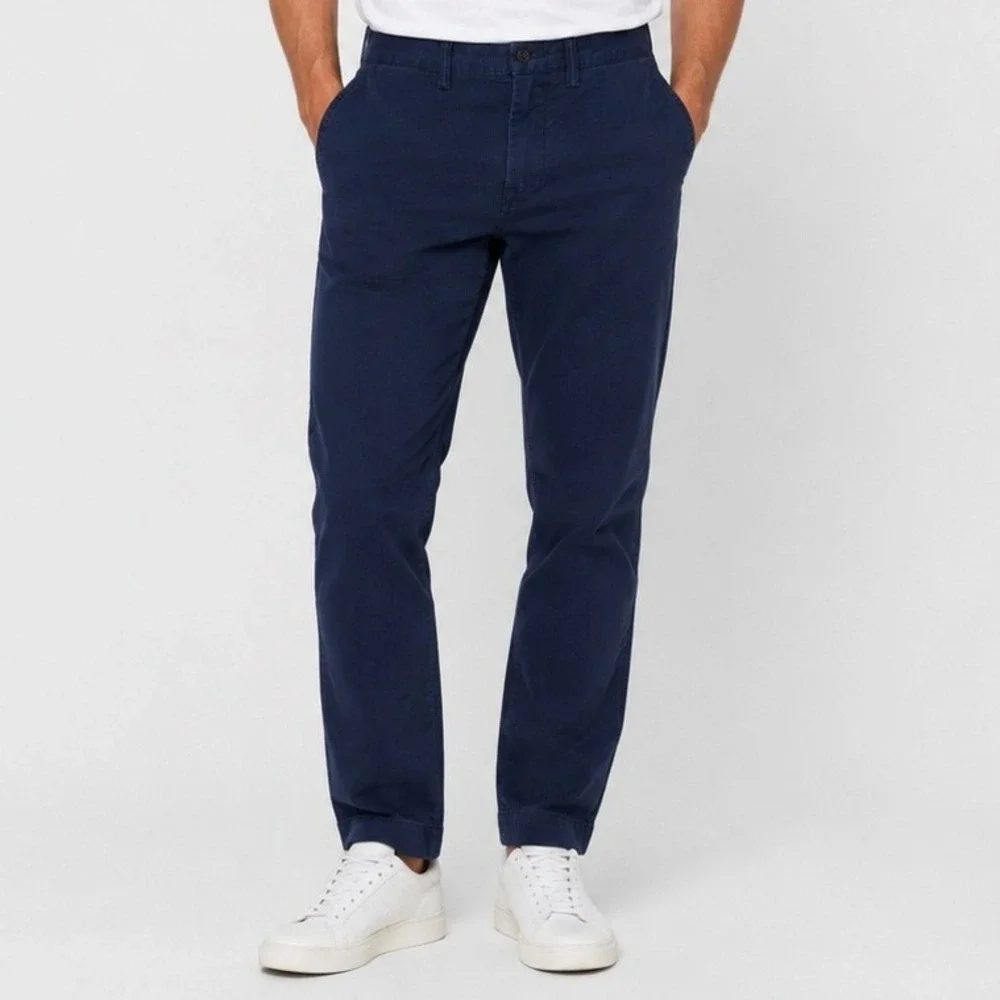 Polo Ralph Lauren Mens Navy Blue Stretch Slim Fit Chino Pants 28x32 Cotton Blend